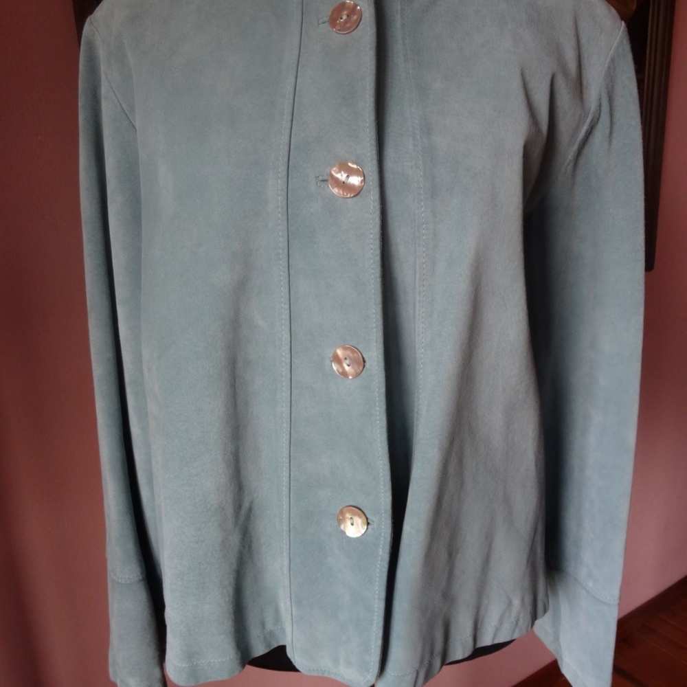 David Dart Super Soft Suede Baby Blue Jacket L